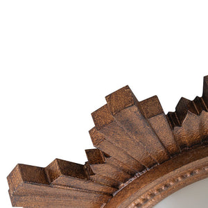 LightFixturesUSA - Antique Apollo Sunburst Sculpture Flush Mount / Wall Light - Ceiling Light - Distressed Brass - 