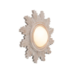 LightFixturesUSA - Antique Apollo Sunburst Sculpture Flush Mount / Wall Light - Ceiling Light - Weathered White - 