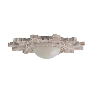 LightFixturesUSA - Antique Apollo Sunburst Sculpture Flush Mount / Wall Light - Ceiling Light - Weathered White - 