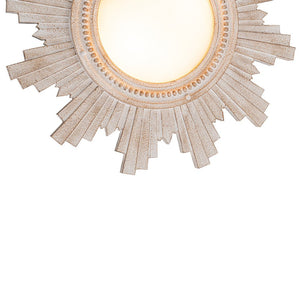 LightFixturesUSA - Antique Apollo Sunburst Sculpture Flush Mount / Wall Light - Ceiling Light - Weathered White - 