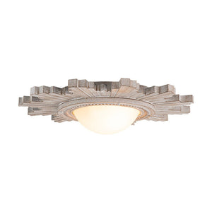 LightFixturesUSA - Antique Apollo Sunburst Sculpture Flush Mount / Wall Light - Ceiling Light - Weathered White - 