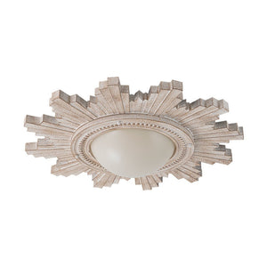 LightFixturesUSA - Antique Apollo Sunburst Sculpture Flush Mount / Wall Light - Ceiling Light - Weathered White - 