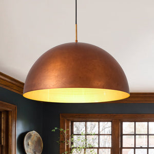 LightFixturesUSA - Antique Copper Style Iron Oversized Dome Pendant Light - Pendant Light - 23 in - 
