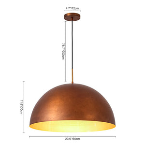 LightFixturesUSA - Antique Copper Style Iron Oversized Dome Pendant Light - Pendant Light - 23 in - 