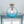 Load image into Gallery viewer, LightFixturesUSA - Art Deco 1 - Light Blue Ribbed Glass Globe Semi Flush Mount - Ceiling Light - Blue - 

