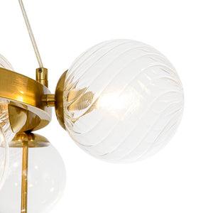 LightFixturesUSA - Art Deco 10 - Light Glass Globe Bubble Circle Chandelier - Chandelier - Brass - 