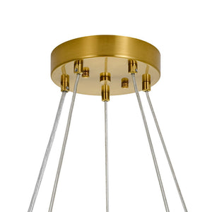 LightFixturesUSA - Art Deco 10 - Light Glass Globe Bubble Circle Chandelier - Chandelier - Brass - 