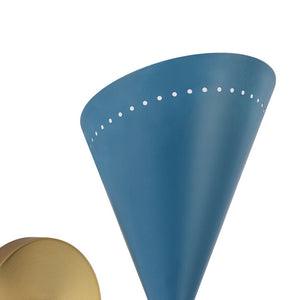 LightFixturesUSA - Art Deco 2 - Light Up Down Dual Cone Wall Sconce - Wall Sconce - Green + White - 2 Packs - 
