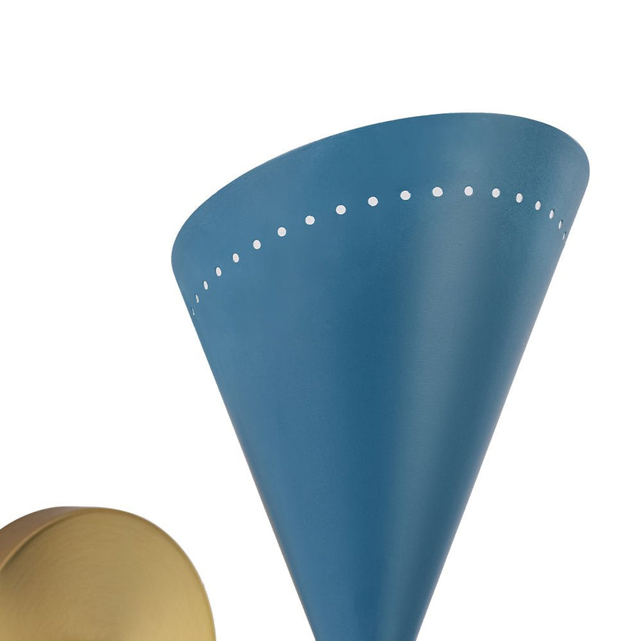 LightFixturesUSA - Art Deco 2 - Light Up Down Dual Cone Wall Sconce - Wall Sconce - Green + White - 2 Packs - 
