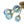 LightFixturesUSA - Art Deco 8 - Light Sputnik Blue Glass Bubble Semi Flush Mount - Ceiling Light - Brass (Pre - Order) - 