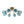 LightFixturesUSA - Art Deco 8 - Light Sputnik Blue Glass Bubble Semi Flush Mount - Ceiling Light - Brass (Pre - Order) - 