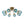 Load image into Gallery viewer, LightFixturesUSA - Art Deco 8 - Light Sputnik Blue Glass Bubble Semi Flush Mount - Ceiling Light - Brass (Pre - Order) - 
