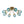 Load image into Gallery viewer, LightFixturesUSA - Art Deco 8 - Light Sputnik Blue Glass Bubble Semi Flush Mount - Ceiling Light - Brass (Pre - Order) - 
