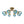 Load image into Gallery viewer, LightFixturesUSA - Art Deco 8 - Light Sputnik Blue Glass Bubble Semi Flush Mount - Ceiling Light - Brass (Pre - Order) - 
