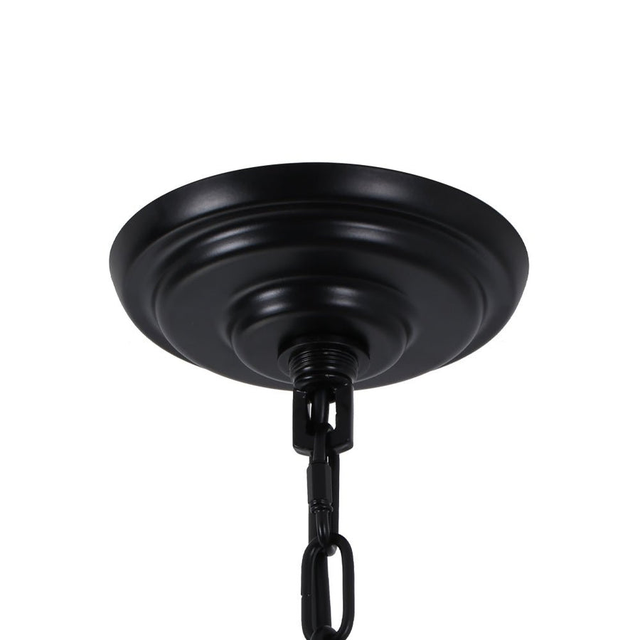 LightFixturesUSA - Art Deco Blossom Floral Cage Drum Lantern Pendant Light - Chandelier - Black - 