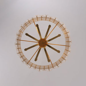 LightFixturesUSA - Art Deco Blossom Floral Cage Drum Lantern Pendant Light - Chandelier - Gold - 