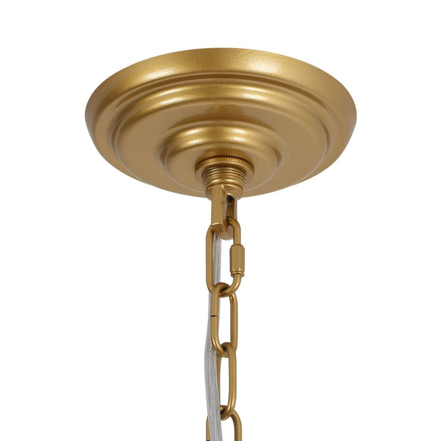 LightFixturesUSA - Art Deco Blossom Floral Cage Drum Lantern Pendant Light - Chandelier - Gold - 