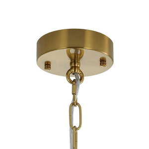 LightFixturesUSA - Art Deco Brass Tiered Clear Glass Jellyfish Style Chandelier - Chandelier - Brass - 
