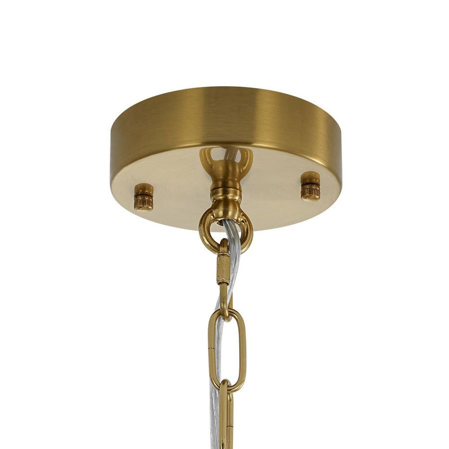 LightFixturesUSA - Art Deco Brass Tiered Clear Glass Jellyfish Style Chandelier - Chandelier - Brass - 