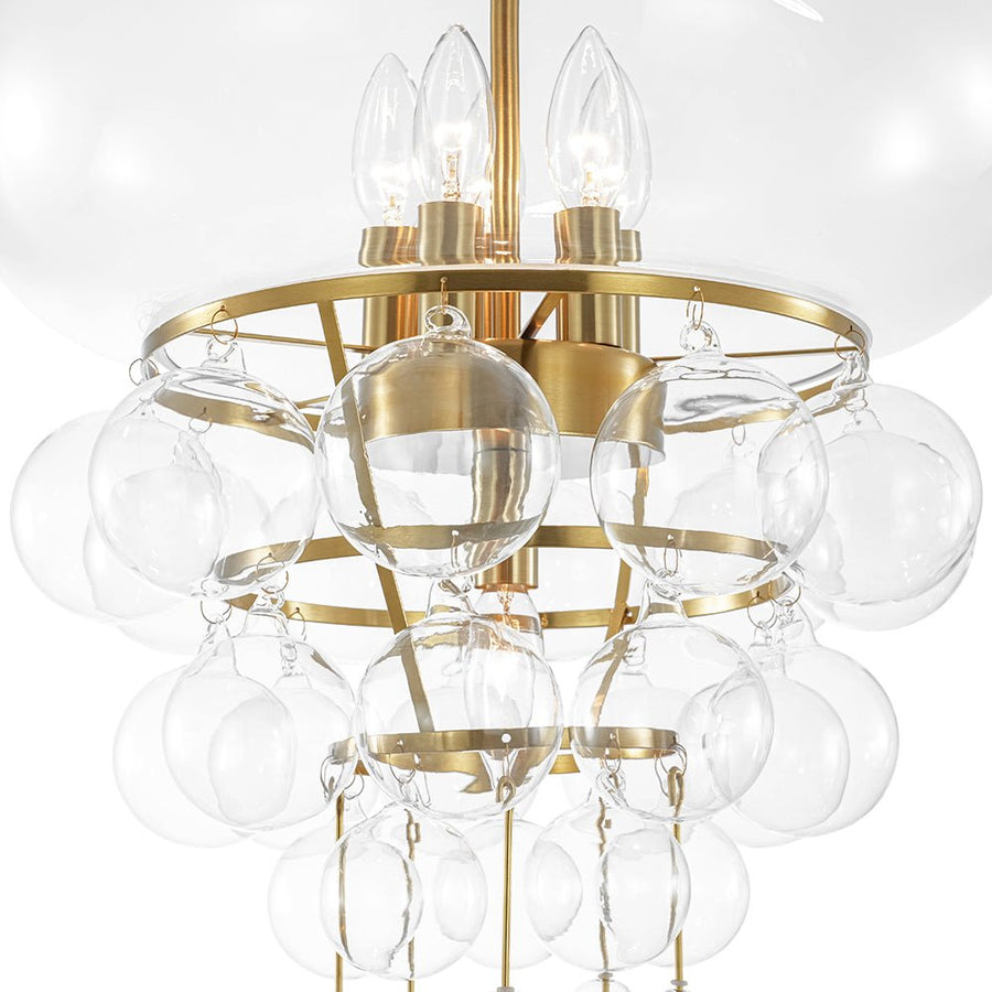 LightFixturesUSA - Art Deco Brass Tiered Clear Glass Jellyfish Style Chandelier - Chandelier - Brass - 