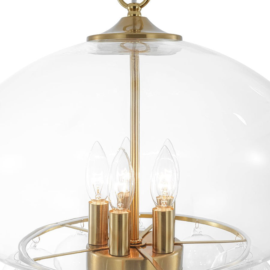 LightFixturesUSA - Art Deco Brass Tiered Clear Glass Jellyfish Style Chandelier - Chandelier - Brass - 