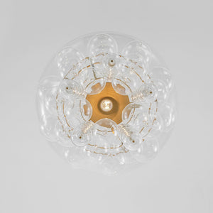 LightFixturesUSA - Art Deco Brass Tiered Clear Glass Jellyfish Style Chandelier - Chandelier - Brass - 