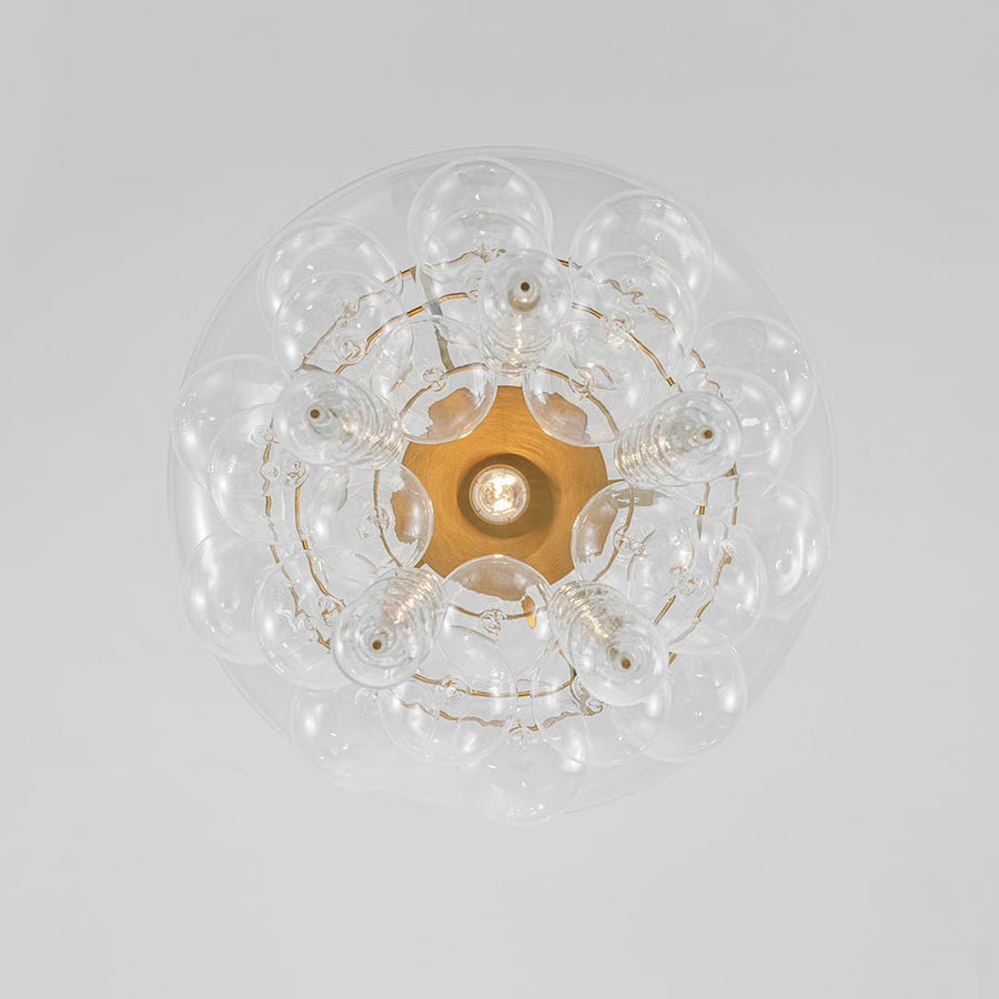 LightFixturesUSA - Art Deco Brass Tiered Clear Glass Jellyfish Style Chandelier - Chandelier - Brass - 
