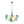 Load image into Gallery viewer, LightFixturesUSA - Art Deco Cluster Green Frosted White Glass Bubble Chandelier - Chandelier - Green + White - 

