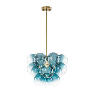 LightFixturesUSA - Art Deco Color 1 - Light Cluster Glass Globe Bubble Chandelier - Chandelier - Green Bubble - 