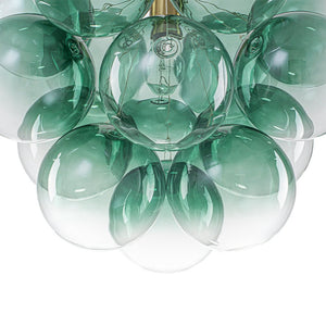 LightFixturesUSA - Art Deco Color 1 - Light Cluster Glass Globe Bubble Chandelier - Chandelier - Green Bubble - 
