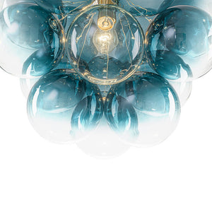 LightFixturesUSA - Art Deco Color 1 - Light Cluster Glass Globe Bubble Chandelier - Chandelier - Green Bubble - 