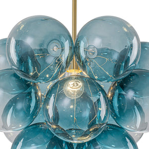 LightFixturesUSA - Art Deco Color 1 - Light Cluster Glass Globe Bubble Chandelier - Chandelier - Green Bubble - 