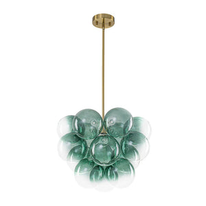 LightFixturesUSA - Art Deco Color 1 - Light Cluster Glass Globe Bubble Chandelier - Chandelier - Green Bubble - 