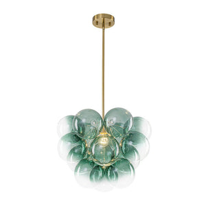LightFixturesUSA - Art Deco Color 1 - Light Cluster Glass Globe Bubble Chandelier - Chandelier - Green Bubble - 