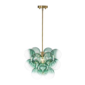 LightFixturesUSA - Art Deco Color 1 - Light Cluster Glass Globe Bubble Chandelier - Chandelier - Green Bubble - 