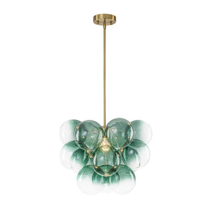LightFixturesUSA - Art Deco Color 1 - Light Cluster Glass Globe Bubble Chandelier - Chandelier - Green Bubble - 