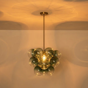 LightFixturesUSA - Art Deco Color 1 - Light Cluster Glass Globe Bubble Chandelier - Chandelier - Green Bubble - 
