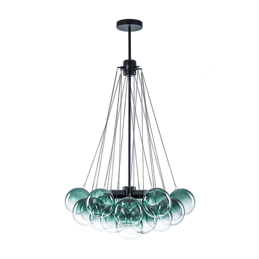 LightFixturesUSA - Art Deco Color Cluster Glass Globe Bubble Chandelier - Chandelier - Blue - 