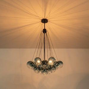 LightFixturesUSA - Art Deco Color Cluster Glass Globe Bubble Chandelier - Chandelier - Blue - 
