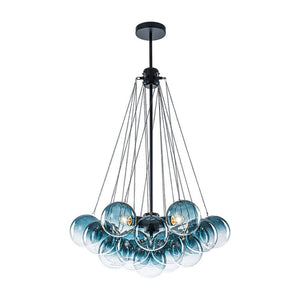 LightFixturesUSA - Art Deco Color Cluster Glass Globe Bubble Chandelier - Chandelier - Blue - 