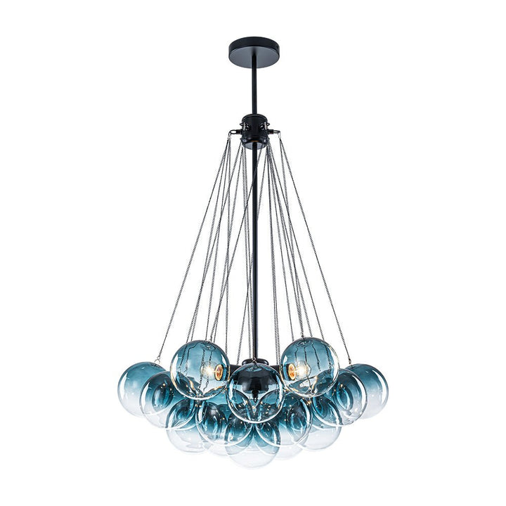 LightFixturesUSA - Art Deco Color Cluster Glass Globe Bubble Chandelier - Chandelier - Blue - 