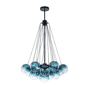 LightFixturesUSA - Art Deco Color Cluster Glass Globe Bubble Chandelier - Chandelier - Blue - 