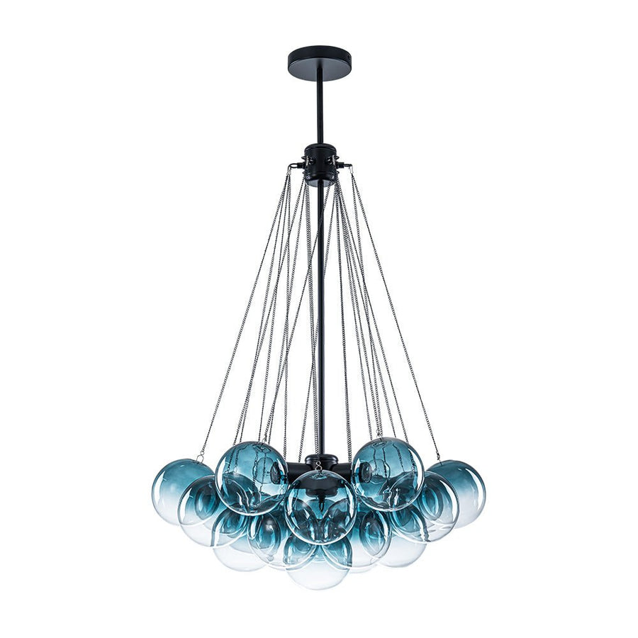 LightFixturesUSA - Art Deco Color Cluster Glass Globe Bubble Chandelier - Chandelier - Blue - 