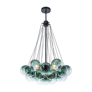 LightFixturesUSA - Art Deco Color Cluster Glass Globe Bubble Chandelier - Chandelier - Blue - 