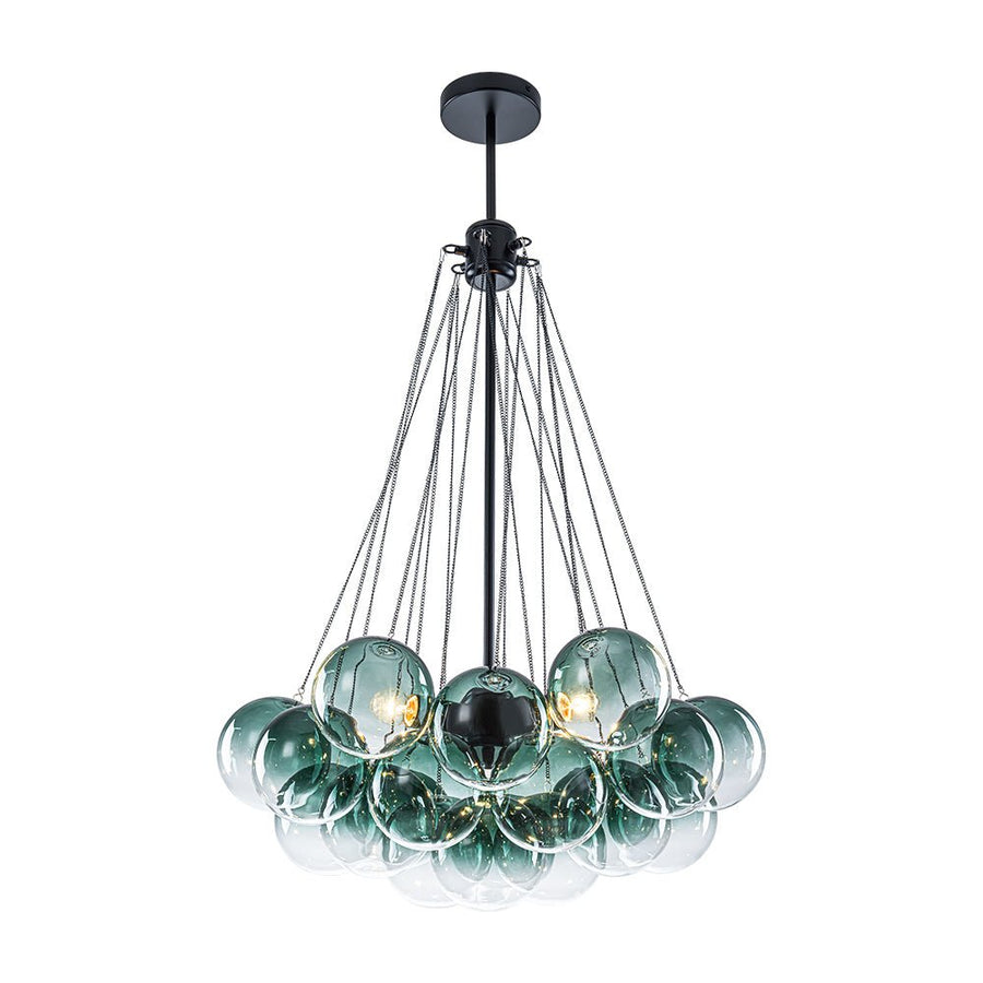 LightFixturesUSA - Art Deco Color Cluster Glass Globe Bubble Chandelier - Chandelier - Blue - 