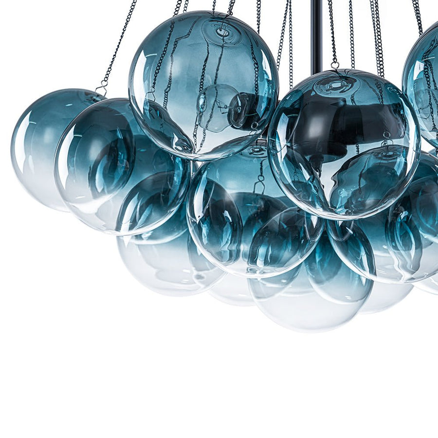 LightFixturesUSA - Art Deco Color Cluster Glass Globe Bubble Chandelier - Chandelier - Blue - 