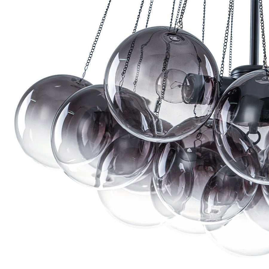 LightFixturesUSA - Art Deco Color Cluster Glass Globe Bubble Chandelier - Chandelier - Gray - 