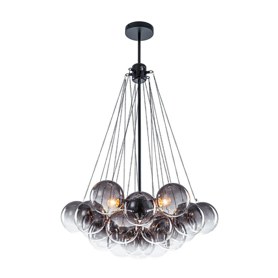 LightFixturesUSA - Art Deco Color Cluster Glass Globe Bubble Chandelier - Chandelier - Gray - 