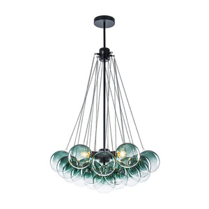 LightFixturesUSA - Art Deco Color Cluster Glass Globe Bubble Chandelier - Chandelier - Green - 