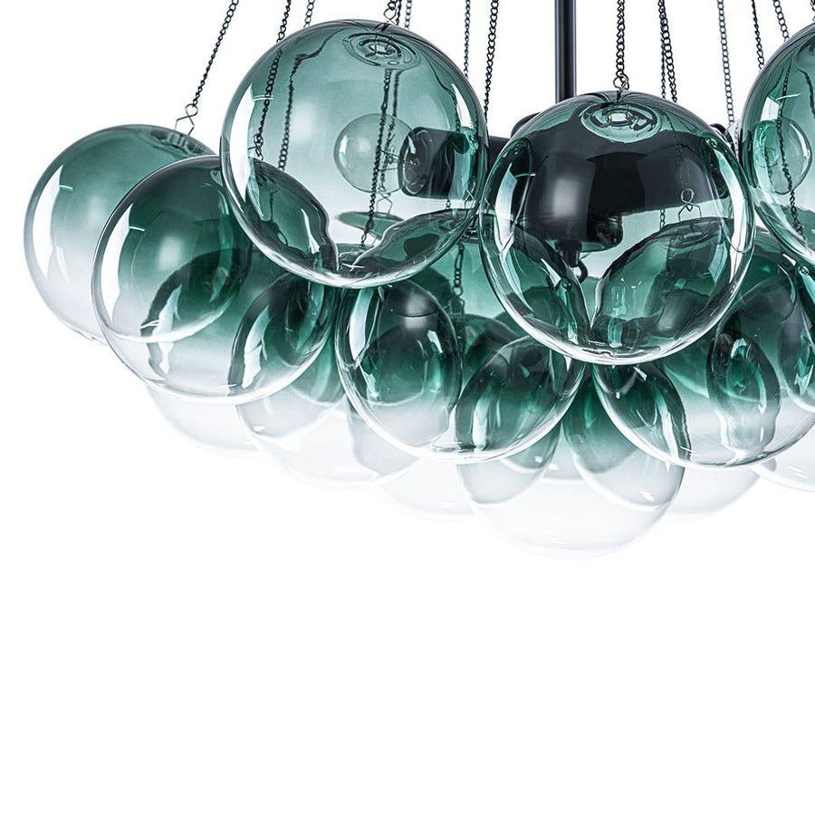 LightFixturesUSA - Art Deco Color Cluster Glass Globe Bubble Chandelier - Chandelier - Green - 